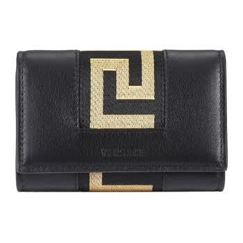 versace范思哲 21秋冬新品男士回形纹钥匙包 黑色