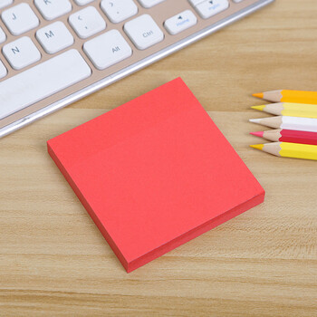 文具荧光色便条贴纸便签本新款韩版粘性彩色便利贴锦鑫7676大红色