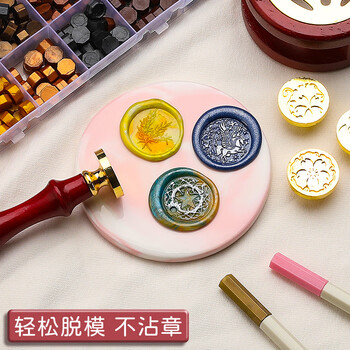苏拉达（Surada）火漆印章 火漆印章套装火漆蜡粒儿童diy火气印章章头蜡烛 女孩生日礼物火星印章工具全套sd001