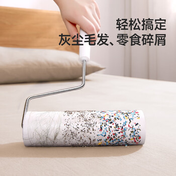 美丽雅粘毛器滚筒大号替换纸16cm共360撕卷毛沾猫毛衣服床上刷除黏毛尘