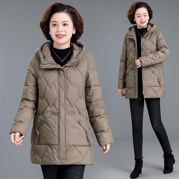 冬装羽绒棉服女冬季棉袄2022新款中老年女装秋冬棉衣咖色棉服5xl150