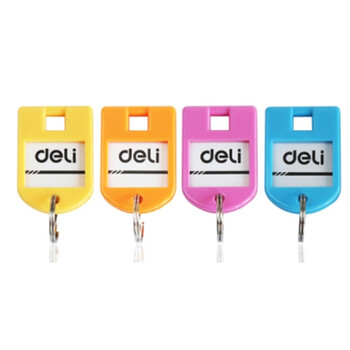 得力(deli)0729 彩色钥匙管理箱专用钥匙牌 24个装 办公用品