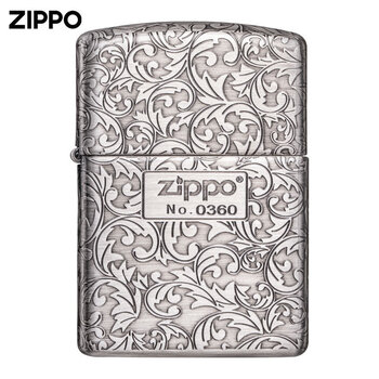 zippo打火机zippo正版盔甲做旧复古五面唐草富贵花男士高档限量礼七夕