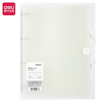 得力（deli）A4金属文件夹孔夹 可放11孔活页袋试卷夹办公资料档案票据夹活页夹 学习用品单支装透明 PE110-T