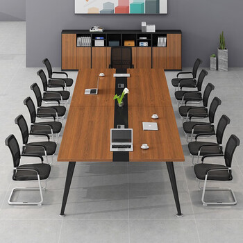 圣黎会议桌椅长桌小型洽谈培训办公桌简约现代工作台2.6*1.3米会议桌