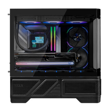 瓦尔基里（VALKYRIE）VK03-M LITE BLACK 黑色 M-ATX 游戏电脑台式机箱 支持360水冷 曲面玻璃270°海景房
