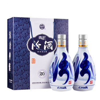 FWNJIU 青花冷酒 500ml 53%　杏花村　2本セット 杏花村老青花酒型号规格- 京东