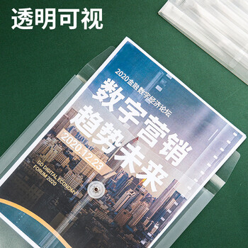 金得利12个装A4透明绳扣档案袋简历报告文件袋资料袋孕检袋财务收纳凭证袋子F118