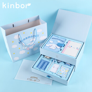kinbor玉桂狗三丽鸥A6手帐本套装128页笔记日记本生日礼盒女生文具套装钢笔套装DT56071儿童节毕业礼物