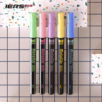 艾尔斯IERS502金属彩色硬头马克笔单支装18色手帐专用装饰涂鸦DIY相册装饰涂色M73红棕色美术写生水彩笔