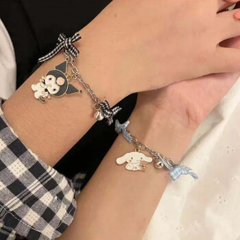 新款玉桂狗情侣手链闺蜜相吸库洛米手链磁吸小皮筋情侣款一对玉桂狗美