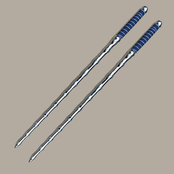 鞭双锏碳钢双锏秦琼兵武术表演雌雄双锏秦叔宝龙头竹节鞭 电镀钢鞭2只