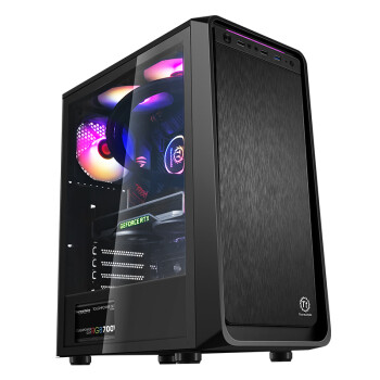 Tt（Thermaltake）启航者S5 Mini 黑色 机箱水冷电脑主机（支持ATX/支持240水冷排/背部理线/U3/游戏办公）