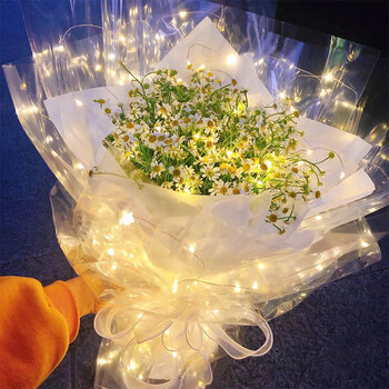 七夕恋深圳小雏菊洋甘菊向日葵花束鲜花速递同城上海北京生日祝福送花店 清新 发光纸洋甘菊花束 图片价格品牌报价 京东