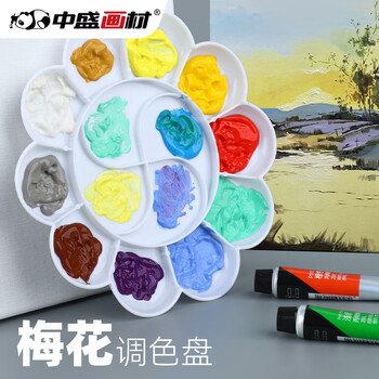 中盛画材 大号梅花调色盘 水粉颜料调色盘/调色盒/调色板/调色碟 水彩水粉丙烯油画美术专用画画