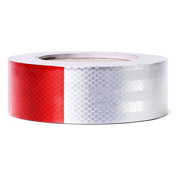 欧唛(oumai)红白反光贴汽车反光警示胶带货车反光标识交通警示反光膜 红白斜纹50mm*30m 1卷装