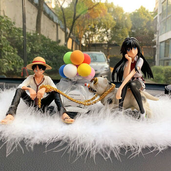 汽车摆件雪乃路飞动漫车载车内饰品香水座摆件中控台装饰用品路飞雪乃