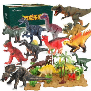 纽奇（Nukied）儿童恐龙玩具男孩3-6岁动物模型霸王龙长颈鹿野生动物套装礼物 带场景恐龙46件套【恐龙手册】