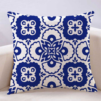 万燊新中式古典民族风花纹抱枕中国风亚麻靠垫客栈民宿沙发床上靠背枕