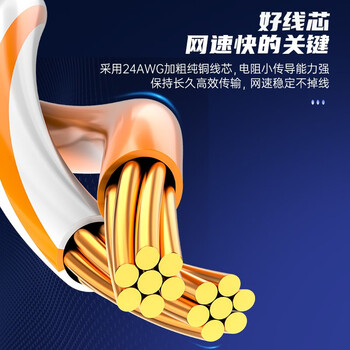 胜为六类网线 cat6类千兆网络纯铜线30米 电脑宽带非屏蔽八芯双绞家用监控连接成品跳线LC-6300G 胜为六类网线 cat6类千兆网络纯铜线30米 电脑宽带非屏蔽八芯双绞家用监控连接成品跳线LC-6300G