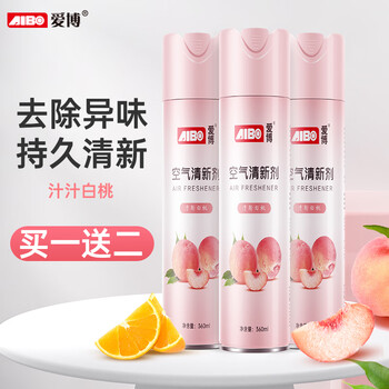 爱博(AIBO)空气清新剂喷雾 汁汁白桃360ml*3 家用除异味室内厕所 爱博(AIBO)空气清新剂喷雾 汁汁白桃360ml*3 家用除异味室内厕所