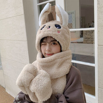 抖音同款会动的兔子耳朵帽子可爱网红同款气囊捏耳朵会动的兔子帽舒棉