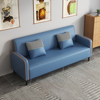 客厅双人三人出租房卧室客厅服装店小沙发 宝石蓝【科技布 送抱枕】