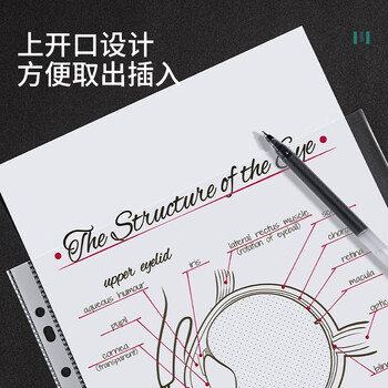 得力（deli）【超级爆款】100只11孔资料册文件袋替芯袋 快递袋票据档案收纳搭配活页孔夹快劳夹使用透明P05715