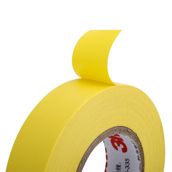 3M电工绝缘胶带汽修线束胶带家装无铅耐磨防潮 黄色 单个装 1600#