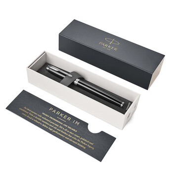 派克（PARKER）签字笔 商务办公练字礼品生日礼物 IM纯黑丽雅白夹宝珠笔