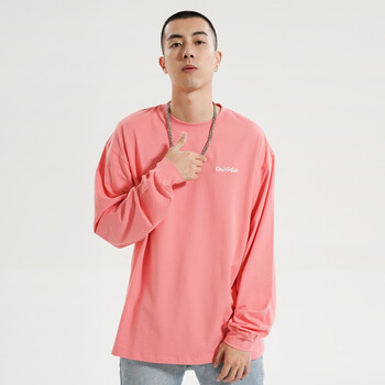 野球帝长袖t恤男国潮情侣oversize宽松打底衫上衣官方2021新款猛男粉