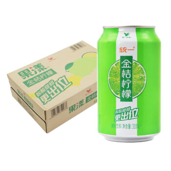 统一(unift)金桔柠檬风味饮料310ml*12罐24罐装整箱易拉罐酸甜果味