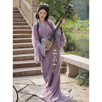 雪汾南巷瑾夏梵音复原款战国袍汉服日常大放量新款拖尾直裾袍全套 梵音紫色全套-[外直裾+内直裾+ M【图片 价格 品牌 报价】-京东