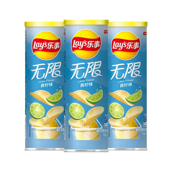 乐事(lay's)无限薯片新品栗子味桶装薯片年货双旦圣诞休闲食品 104g*3