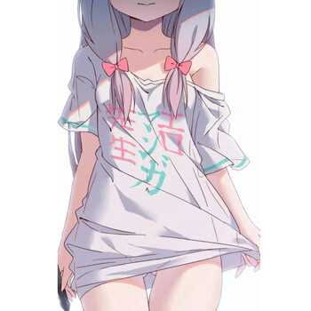 cos周边埃罗芒阿老师衣服二次元t恤动漫短袖日系 露肩款 2xl--(180cm)