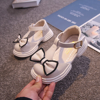 流贝女童包头凉鞋夏季新款儿童黑色玛丽珍蝴蝶结公主鞋小女孩沙滩鞋潮