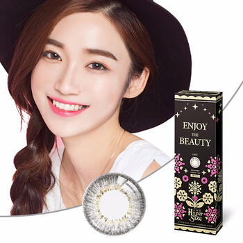 hyper size大美目美瞳玩美混血小直径年抛1片装彩色近视隐形眼镜 灰色