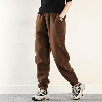 支持/新品加绒加厚卫裤女秋冬韩版大码宽松束脚哈伦裤百搭原宿风保暖