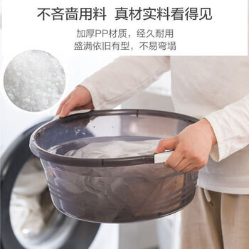 茶花 洗脸盆大号含把手38cm泡脚洗脚盆洗衣盆加厚塑料盆洗菜盆