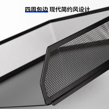 得力得力可堆叠金属文件框栏立架多层办公桌面档案收纳盒文件筐铁资料整理置物架五层黑色