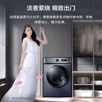 TCL 官方直发 全自动滚筒 蒸汽除菌除螨15大程序（极地蓝） 【10公洗烘一体】G100L130-HB（极地蓝）