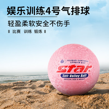 世达（star）CB814-13 儿童训练气排球 中学生排球 粉色气排球 4号球