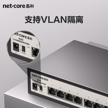 磊科（netcore）GS9 9口企业级交换机8个2.5G电口+1个万兆SFP光口 支持向下兼容1G光电模块 千兆网络分线器
