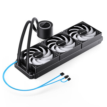 乔思伯（JONSBO）TG-360黑色 一体式水冷散热器 (隐藏式理线/5V神光同步ARGB/阻尼旋转铭牌/PWM温控风扇)