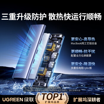 绿联（UGREEN）Type-C扩展坞雷电4K拓展坞USB分线器HDMI转接头通用苹果MacBook华为手机平板电脑转换器笔记本iPad