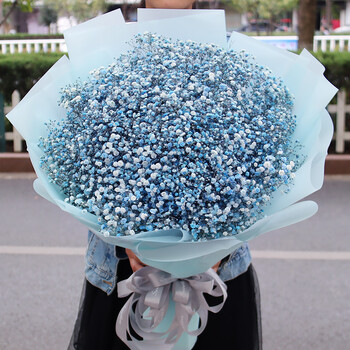 蓝色满天星花束-直径40公分左右-主图款限时特惠