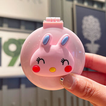 恒愎可爱小镜子卡通梳镜儿童梳按摩气囊梳女随身便携折叠ins迷你小气