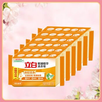 立白椰油精华洗衣皂 肥皂 透明皂组合装（101g*6块）去渍亮丽不伤手