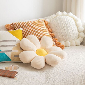 艾薇花朵抱枕沙发靠垫床头靠枕飘窗床上腰靠汽车花瓣坐垫小雏菊60*60