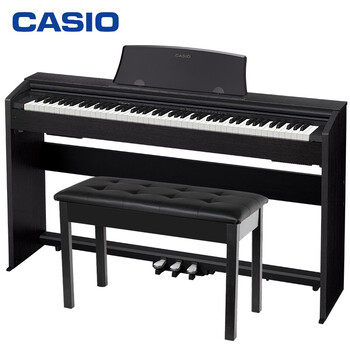 卡西欧（CASIO）电钢琴88键重锤数码钢琴 带盖家居立式电子钢琴 PX-770BK套装专业家庭教学+琴凳